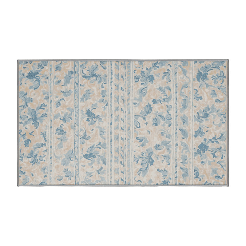 Machine Washable Gray Area Rug, Rectangle 4' x 6'