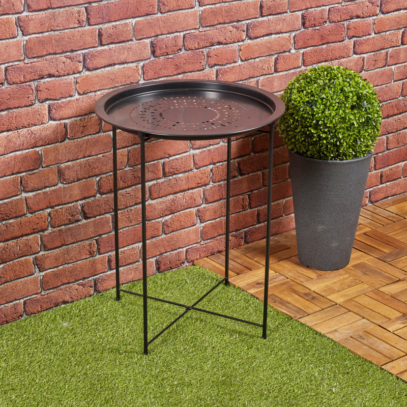Hiltonia 46cm Circular Folding Table, Black