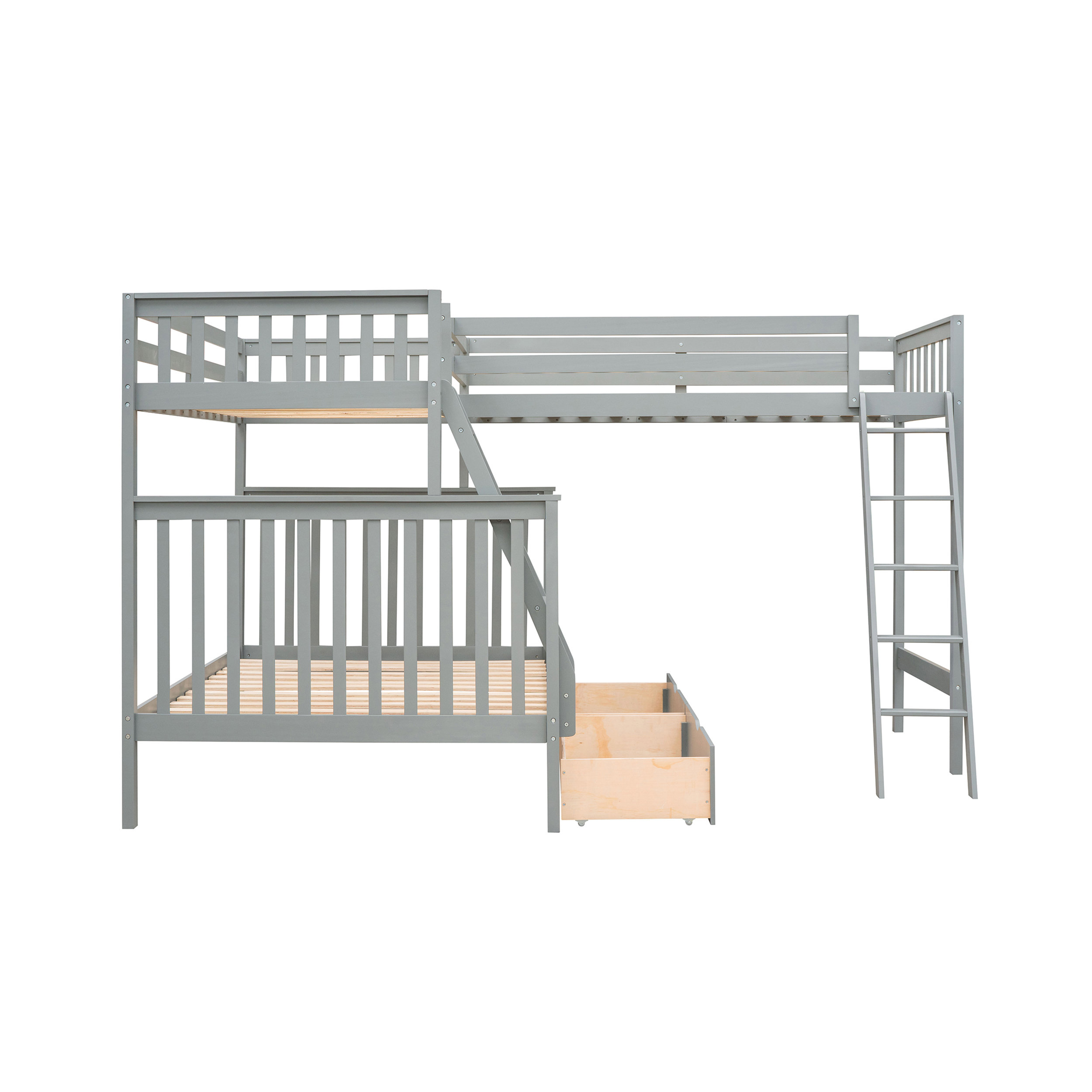 Harriet Bee Eren Kids Bunk Bed with Drawers Wayfair Canada