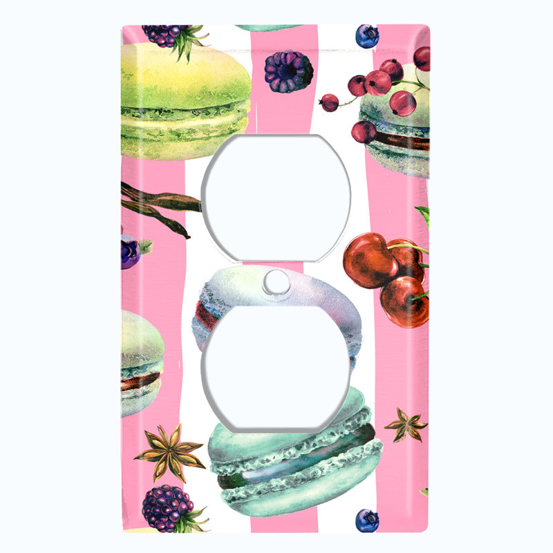 Plaque murale 1 sortie, Vert / rose