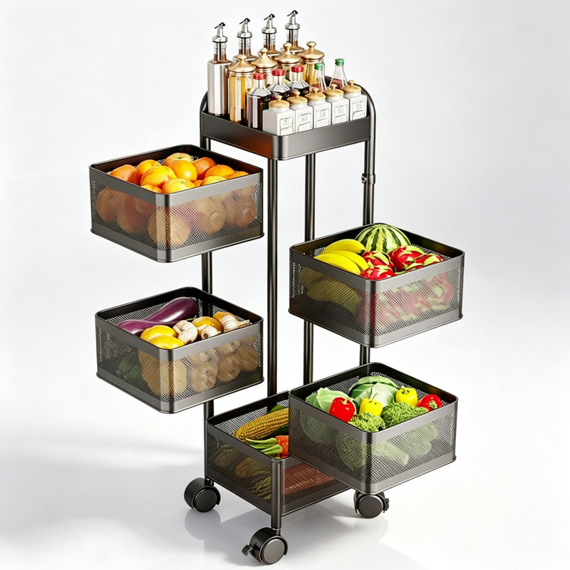 29 cm W Steel Storage Rack, Matte Black