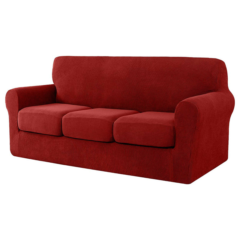 Housse moelleuse pour canapé, Mélange de polyester vin