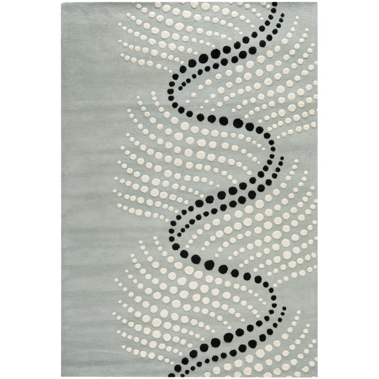 Tapis gris / noir touffeté à la main Carolette