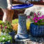 Rennes Lava Finish Ceramic Bird Bath - 23 in (58.4 cm) - Dark Blue Distressed Ceramic
