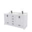 Meuble-lavabo double 60 po Maya avec comptoir en quartz blanc Maya-101808764-101808766