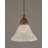 Cord Hung Mini Pendant Shown In Black Copper Finish With 10" Amber Crystal Glass-32464170-32464202-32464180