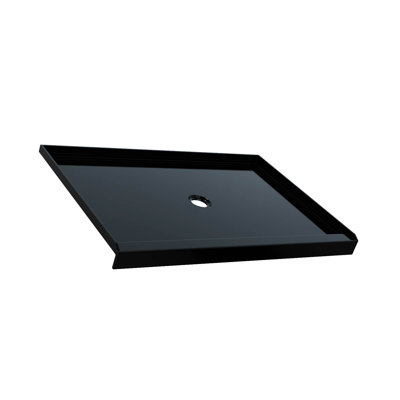 48" x 32" Black Rectangular Shower Base Pan with Single Threshold & Center Drain Location,Anti-Slip Acrylic Alcove Shower Tray, Scratch-Resistant Finish, Easy to Clean