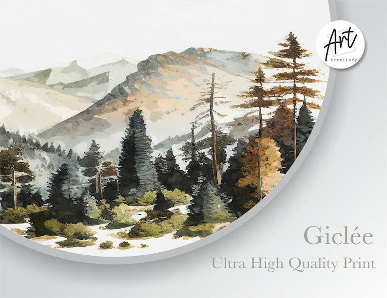 Parc national de Sequoia, art mural horizontal, impression de voyage à l'aquarelle, Toile tendue
