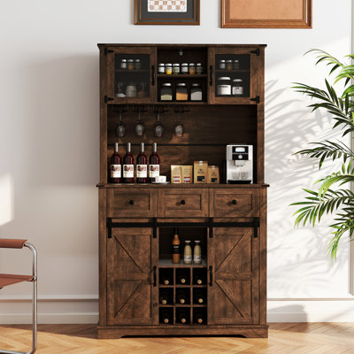 184 cm H Glass Standard Pantry / Tall Cabinet