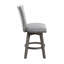 Tabouret d'appoint - Ensemble de 2 chaises de comptoir pivotantes, gris, velours capitonné
