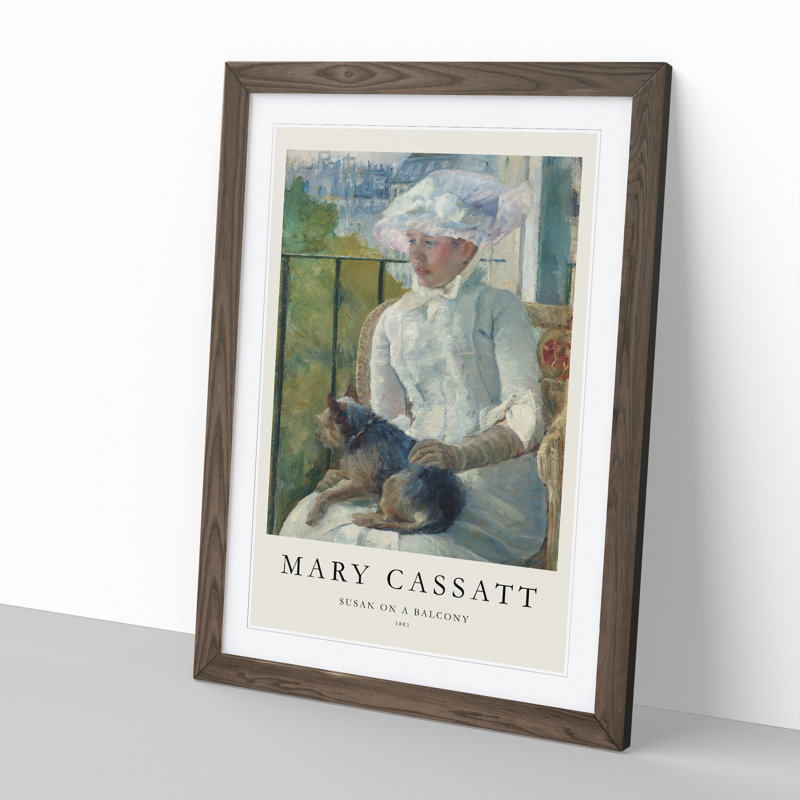 Young Girl at a Window Print by Mary Cassatt - Picture Frame Painting, 36cm H x 27cm W x 2cm D, Walnut