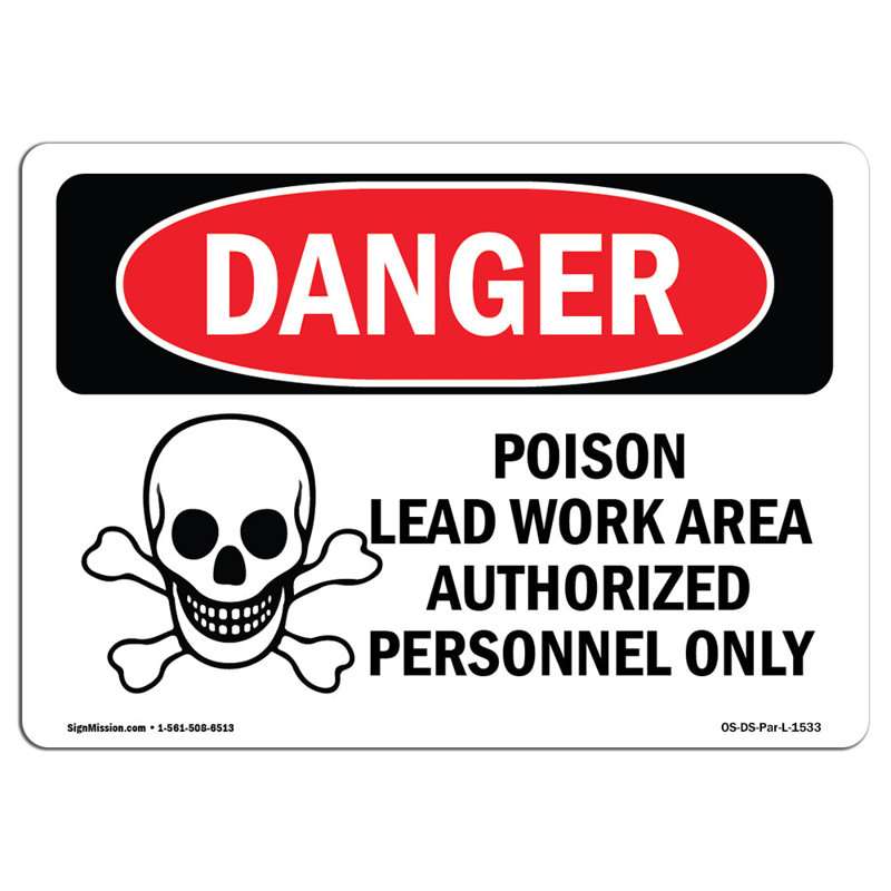 Signe de danger, H 12 po x l 18 po x P 0,1 po