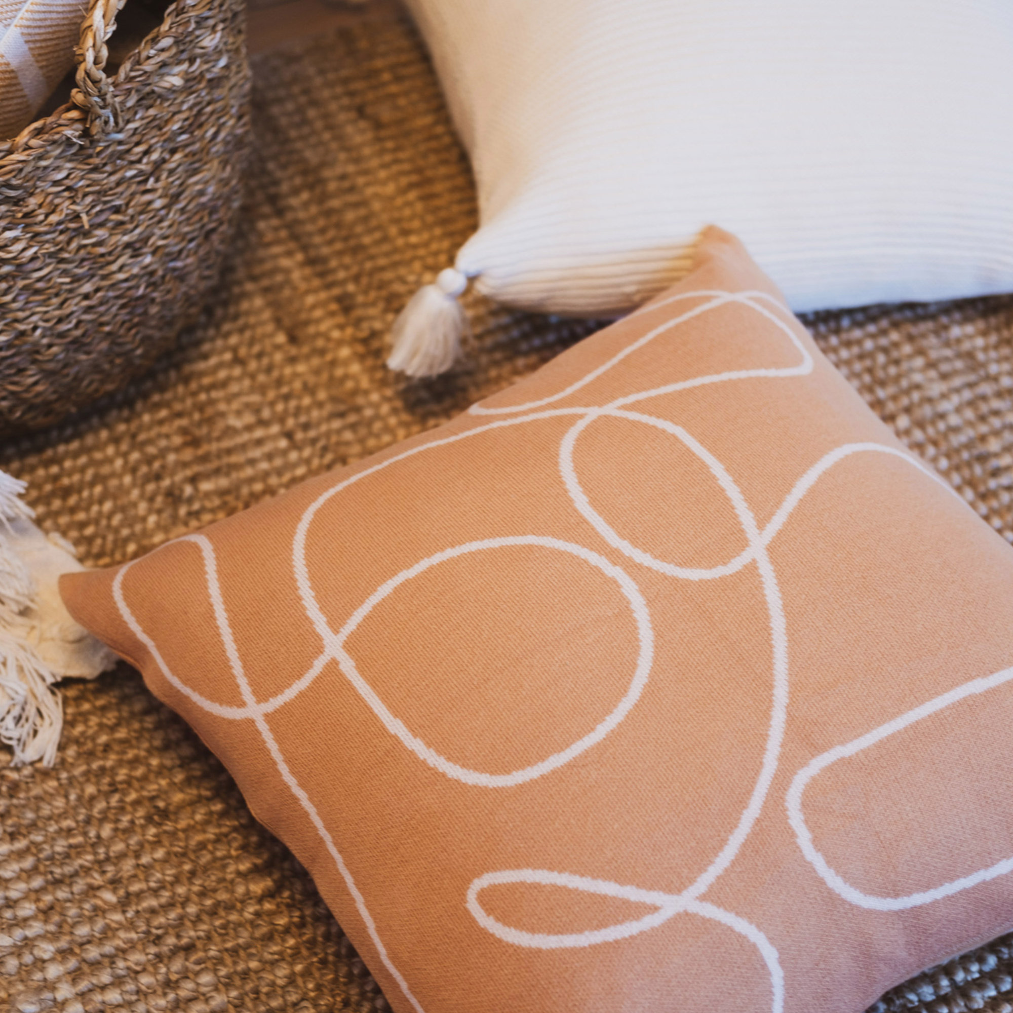 Lismore Cotton Pillow Cover, Orange