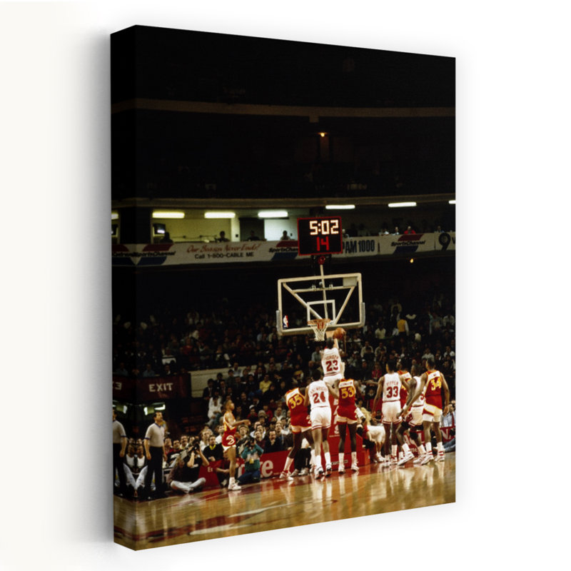 Basketball match in progress Chicago Bulls vs. New Jersey Nets NBA Basketball Chicago Cook County Illinois USA 1 Piece Wrapped Canvas Wall Art