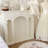 Beige Solid Wood Freestanding Fireplace