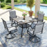 Ensemble repas pour 4 personnes avec chaises pivotantes 360 °
