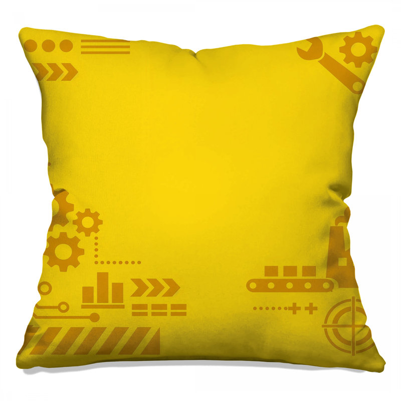 Coussins décoratifs jaunes à fond double face industriel, 26 x 26 inches