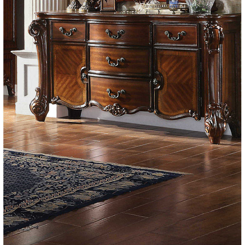 Commode combinée 5 tiroirs Carlene, Cerisier
