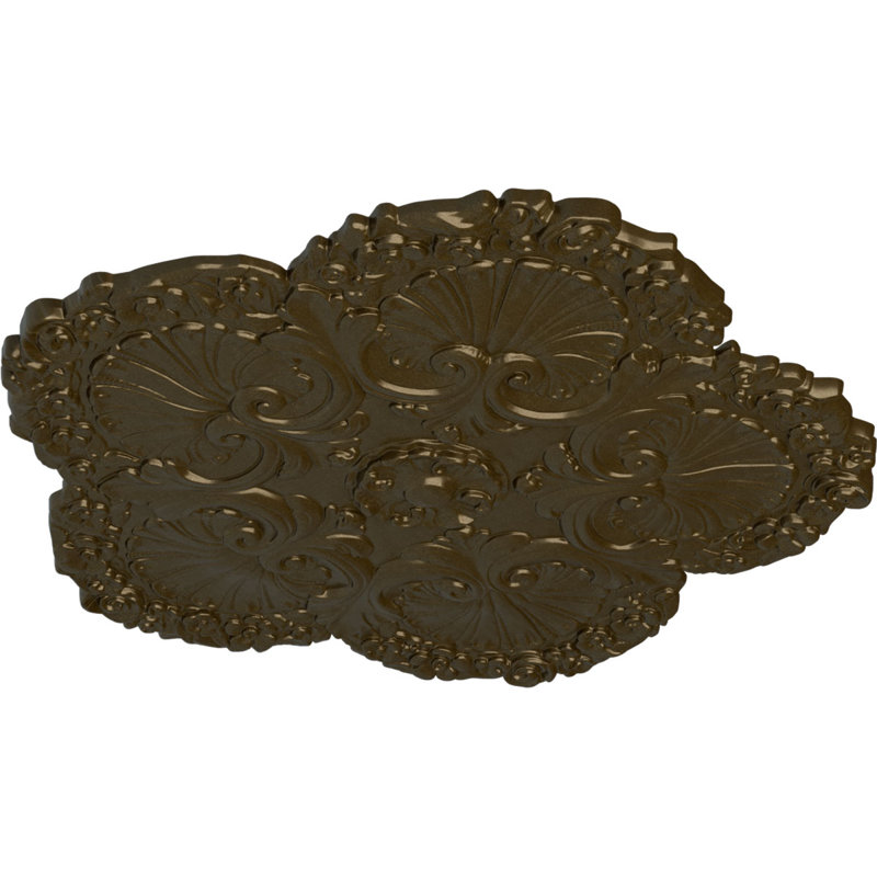 Endurathane Shell Ceiling Medallion, 25 5/8"OD x 1"P, Hand-Painted Brass Finish, Brass