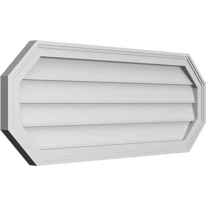 Évent horizontal gondole allongé en surface octogonal Signature, H 16 po x l 42 po x P 1,5 po