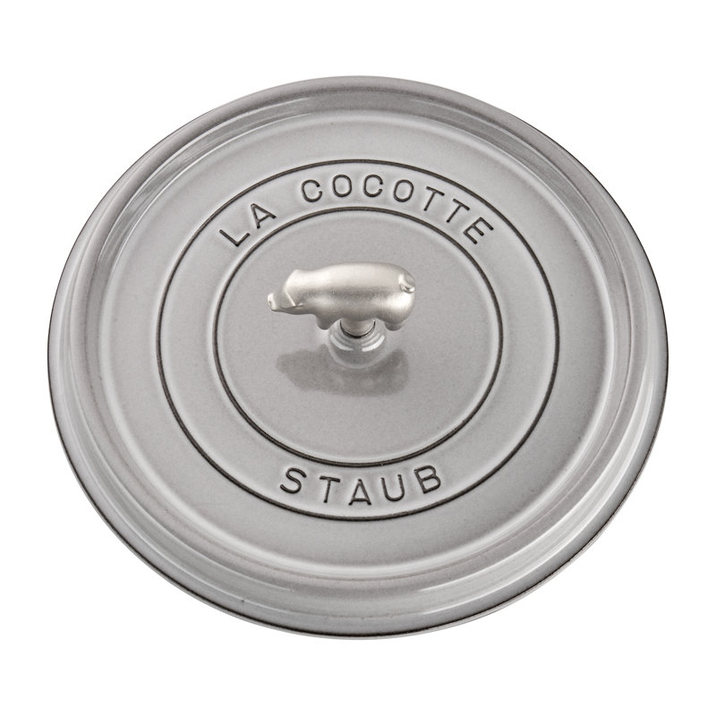 Staub Cast Iron 6 qt. Cast Iron Round Dutch Oven with Lid, Graphite Gray