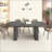 Kitchen Extendable Dining Table For 4-8 People, Oval Kitchen Table With Wooden Strip Base For Family Living Room-1795385779