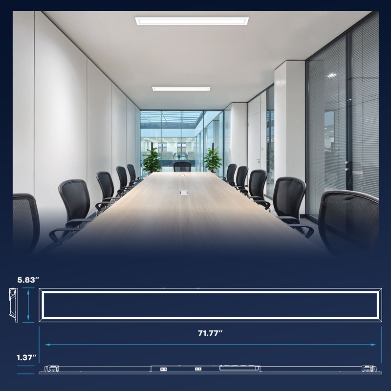 6X6 FT LED Recessed Backlit Panel 4CCT 3000K-5000K 40W/50W/60W Selectable, Up To 6600LM, Drop Ceiling Lights, 0-10V Dimmable UL Listed 24 Pack