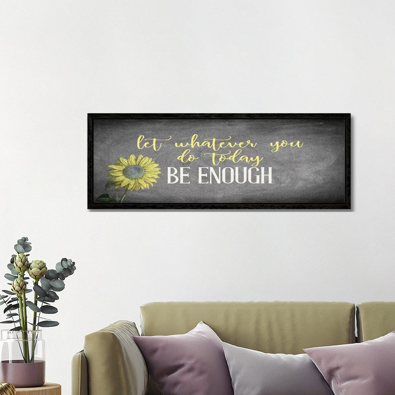 Enough II 1 Piece Panoramic Wall Art on Canvas, 40.64cm H x 121.92cm W x 3.81cm D, Black Framed