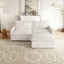 Upholstered Large Size Deep Seat 2-Seat Sofa with Ottoman-452121473-444801788
