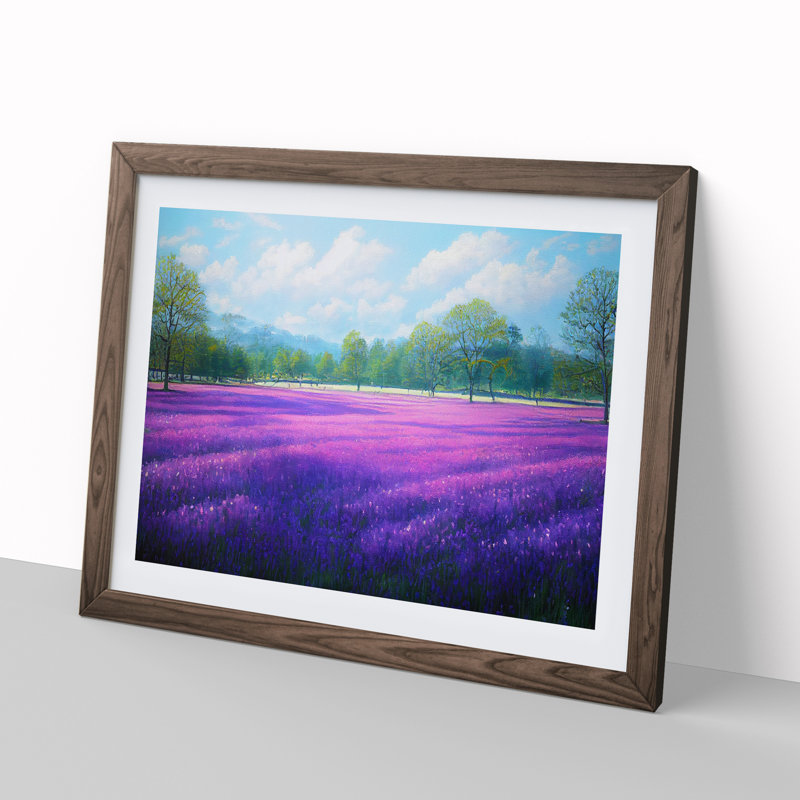 Stimulating Bluebell Field - Framed Print, 25cm H x 34cm W x 2cm D, Walnut