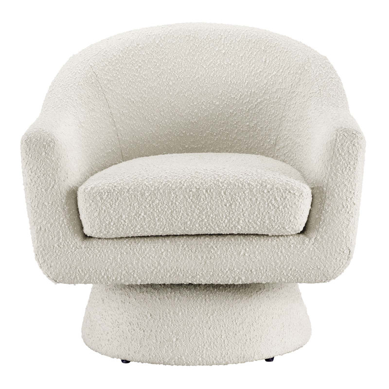 Modway Astral Boucle Fabric Swivel Chair, Ivory Polyester Blend