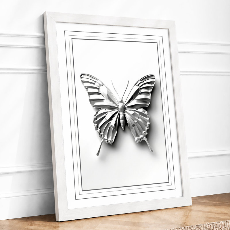 Butterfly Specimen Minimalist - Print, A3 - 42.0 x 29.7 cm, White