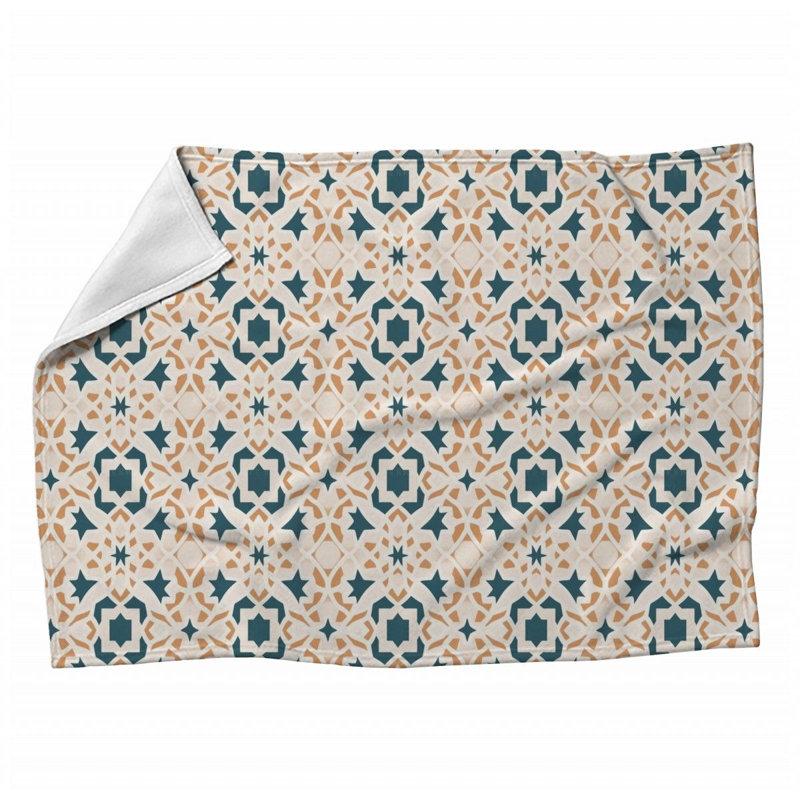Machine Printed Throw Blanket, 60" L x 50" W, Abstract, Multicolor Yellow