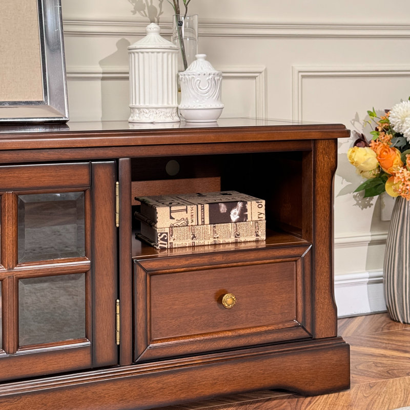 Meuble télé rétro brun, H 22,24 po x L 78,74 po x l 18,9 po