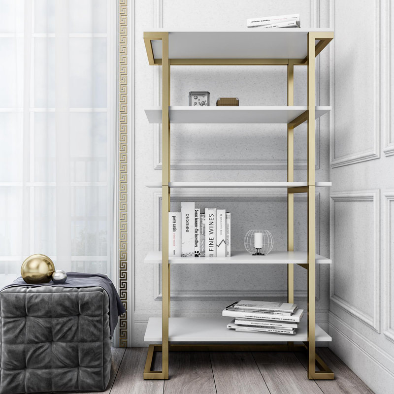 Steel Etagere Bookcase, White