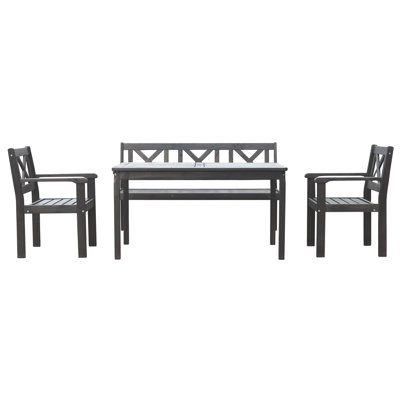 Nystead 5 - Person Rectangular Solid Wood Patio Dining Set