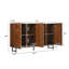 Buffet Lewis Wave Design, tablette réglable, noyer, 59 pouces