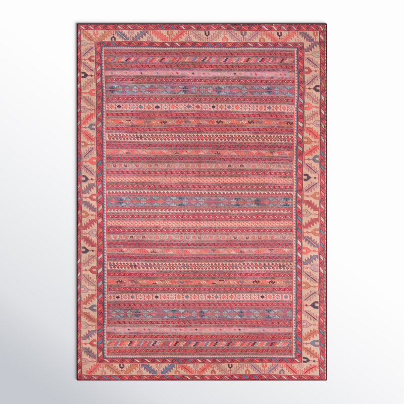 Tapis rouge de style sud-ouest Nuria, Rectangle 8 pi 5 po x 12 pi