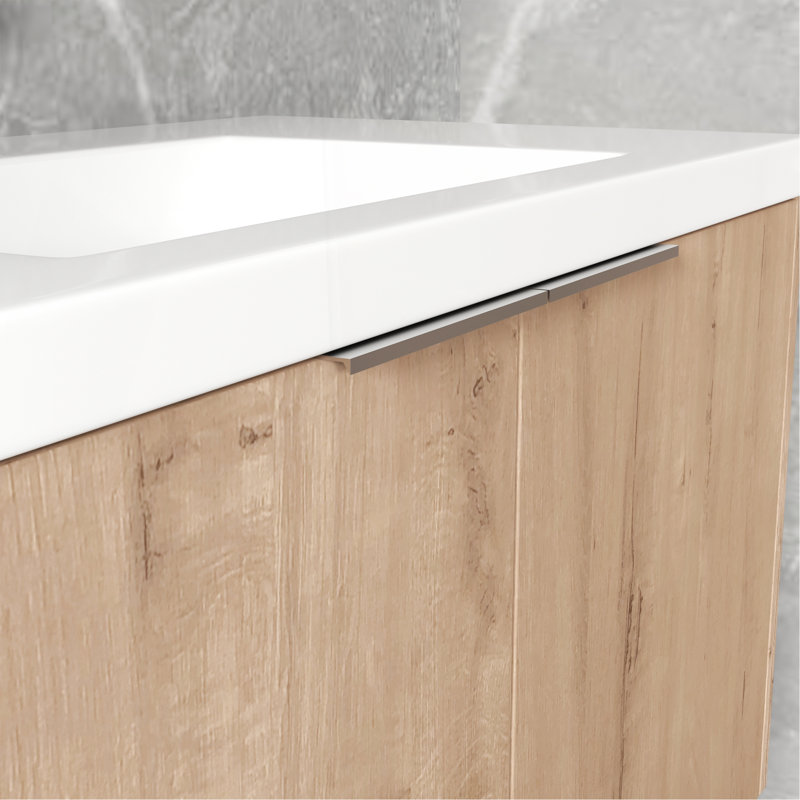 Meuble-lavabo mural 36 po avec lavabo et armoire latérale 36 po, portes à fermeture en douceur