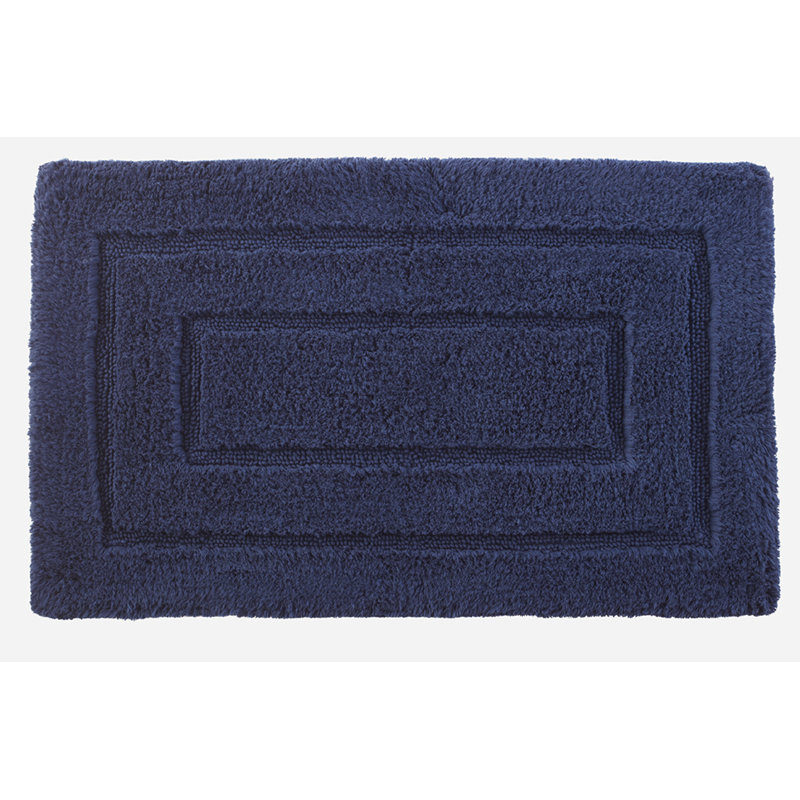Apolonia Cotton Non-Slip Bath Rug, Navy, 20" H x 32" W