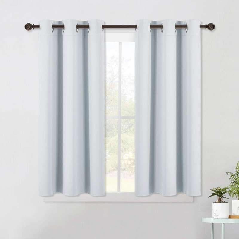 Blackout Curtain Pair, 42" W x 45" L, Greyish White
