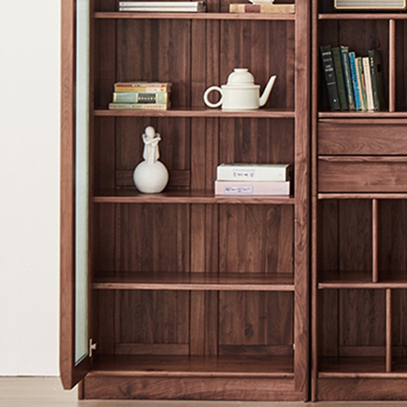 Pure solid wood black walnut bookcase
