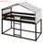 Twin Over Twin Wood Bunk Bed With Tent, Espresso