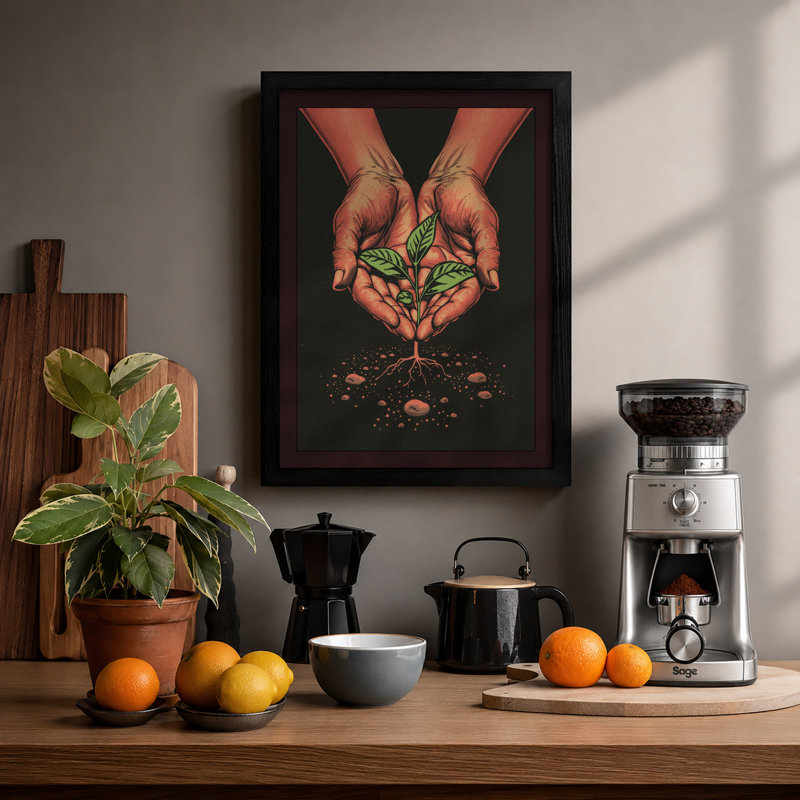 Nurturing Growth Modern - Print, A2 - 59.4 x 42.0 cm, Black