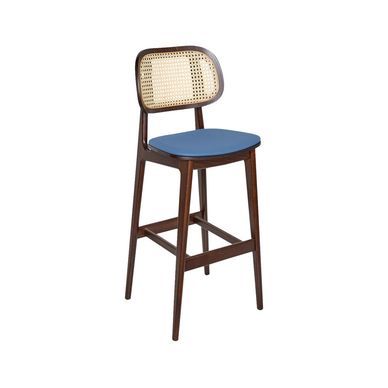Tabouret 30 "Emma Cane, Brun, Bleu ciel