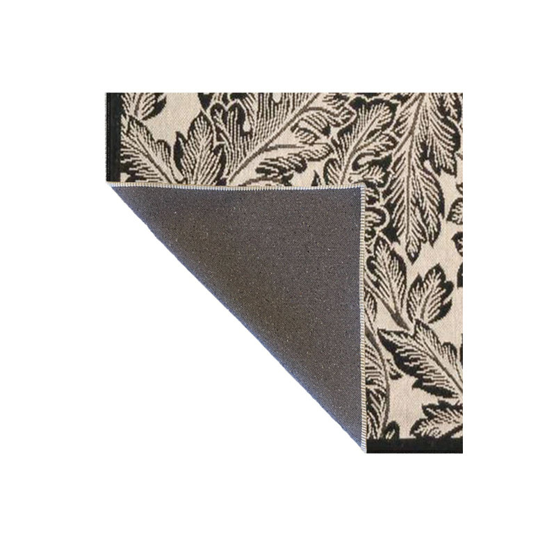 Tapis lavable encadré à motif tissé moderne, Tapis de couloir 3 pi 3 po x 6 pi 7 po