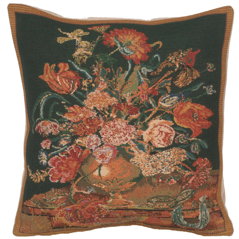 Floral Cotton Blend Pillow Cover