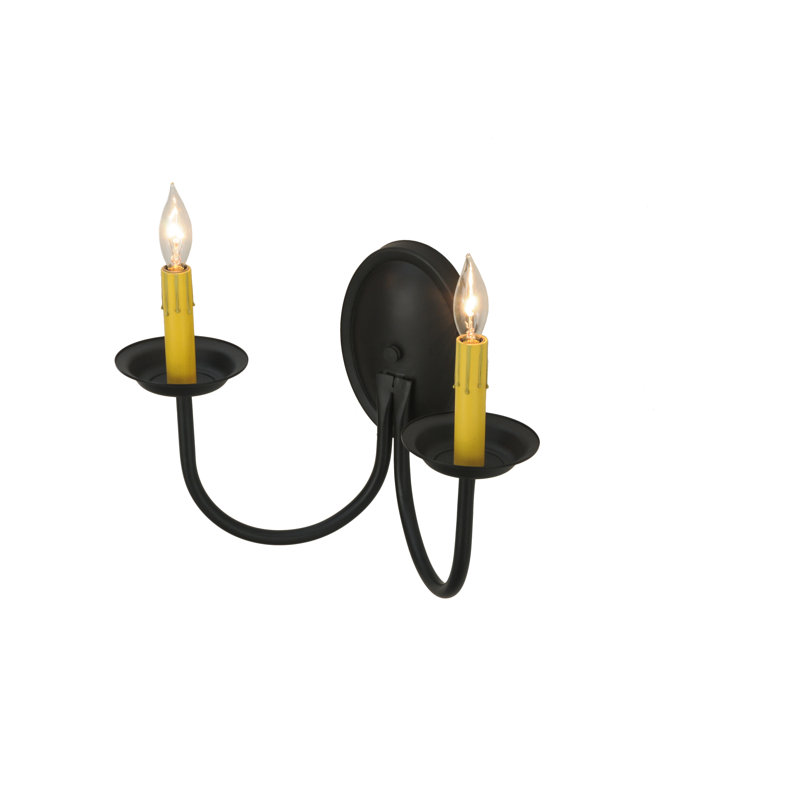 Elegant Blackwash 14.5" Dual Ivory Candlelight Wall Sconce
