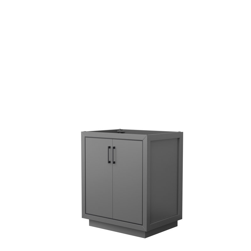 Base de meuble-lavabo double 30 po Icon, Gris mat / noir mat