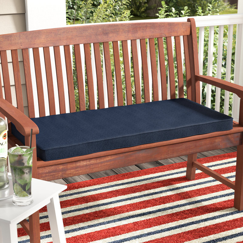 Coussin de siège d'extérieur Sunbrella, Toile bleu marine Sunbrella®, H 3 po x l 60 po x P 19 po